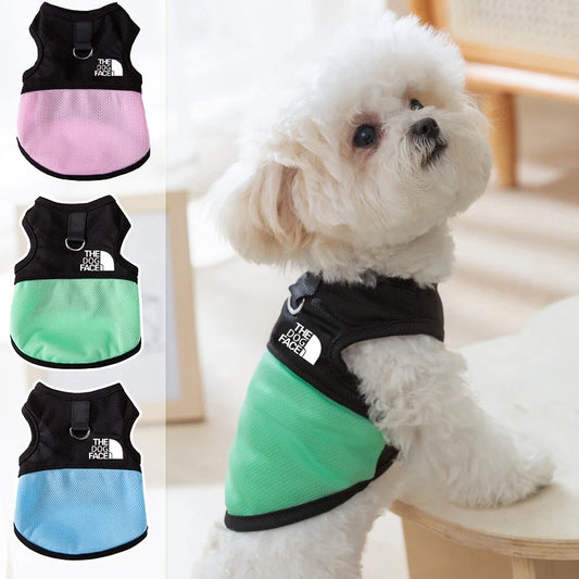The Pet Face Dog Clothes Mesh Thin Summer Dog Vest For Small And Medium Chihuahua French Bulldog Pure Cotton T-shirt Puppy